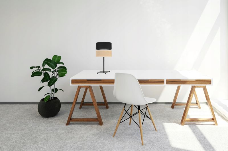 Lampa stołowa nocna Light Home Juta 1x E27 60W abażur 20cm czarny 1szt.