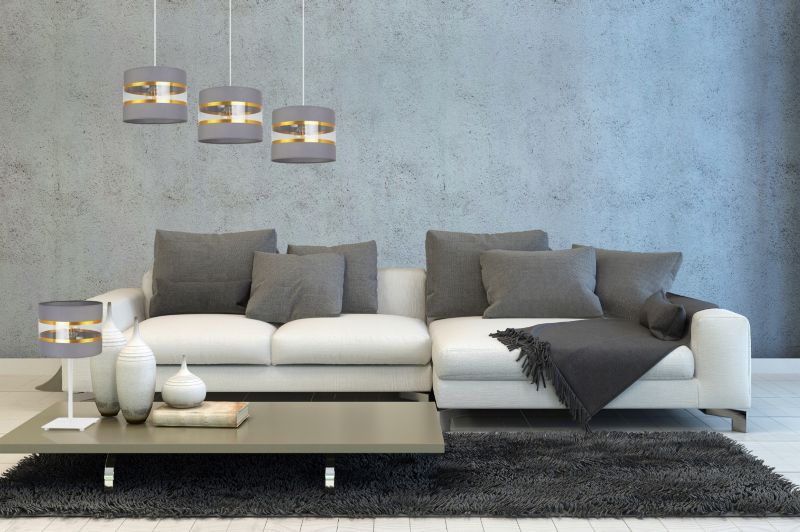 Lampa stołowa nocna Light Home LH Elegance Gia 1x E27 60W biały/szary 1szt.