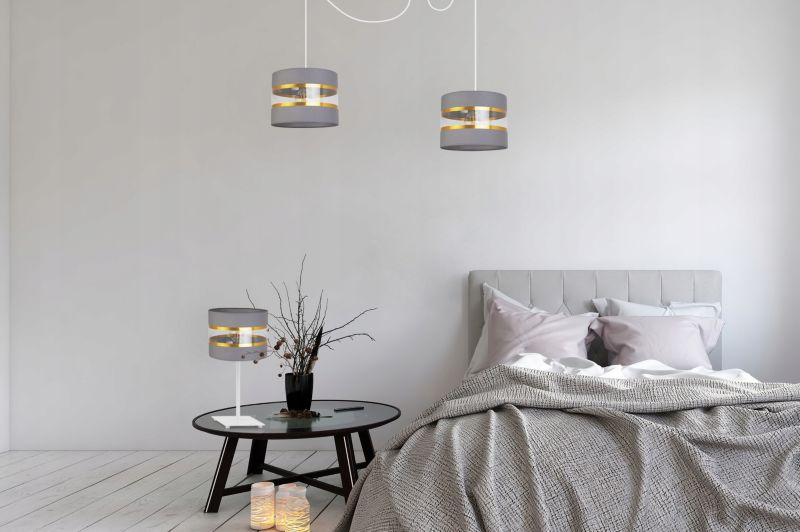 Lampa stołowa nocna Light Home LH Elegance Gia 1x E27 60W biały/szary 1szt.