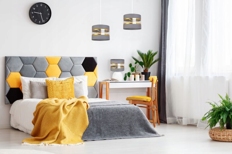 Lampa stołowa nocna Light Home LH Elegance Gold Neli 1x E27 60W biały/szary 1szt.