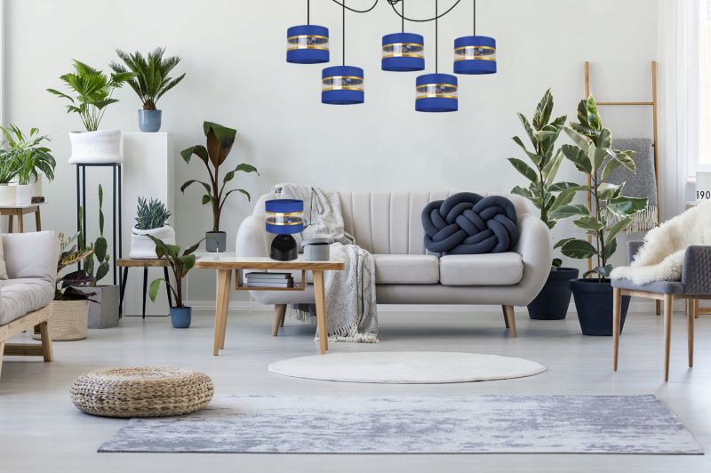 Lampa stołowa nocna Light Home LH Elegance Gold Neli 1x E27 60W granatowy 1szt.