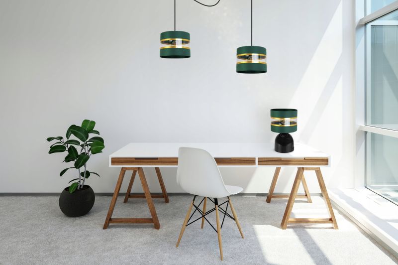 Lampa stołowa nocna Light Home LH Elegance Gold Neli 1x E27 60W zielony 1szt.
