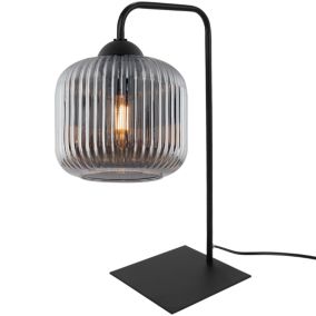 Lampa stołowa nocna Light Home Riffle 1x E27 60W szary walec 1szt.