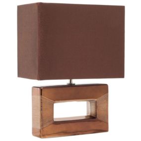 Lampa stołowa Onyx Porcelana Brązowy 1 szt.
