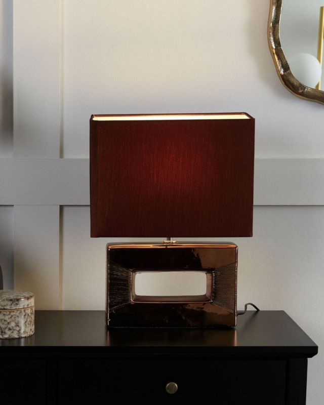 Lampa stołowa Onyx Porcelana Brązowy 1 szt.