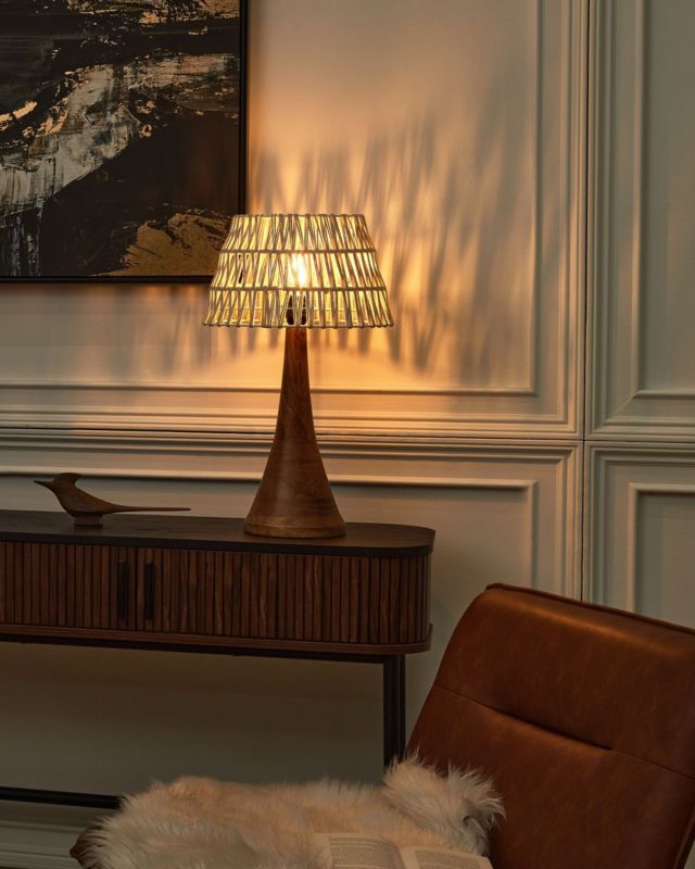 Lampa stołowa Pellejas Bawełna Beżowy 1 szt.