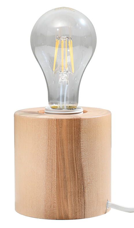 Lampa stołowa Sollux Lighting Salgado jasne drewno  1 x E27 x 60W IP20 wym: 10 x 10 x 10 cm drewno - 1 szt.