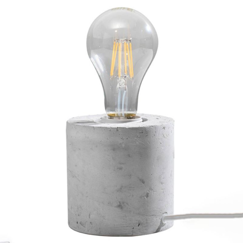 Lampa stołowa Sollux Lighting Salgado szara  1 x E27 x 15W IP20 wym: 10 x 10 x 10 cm beton architektoniczny - 1 szt.