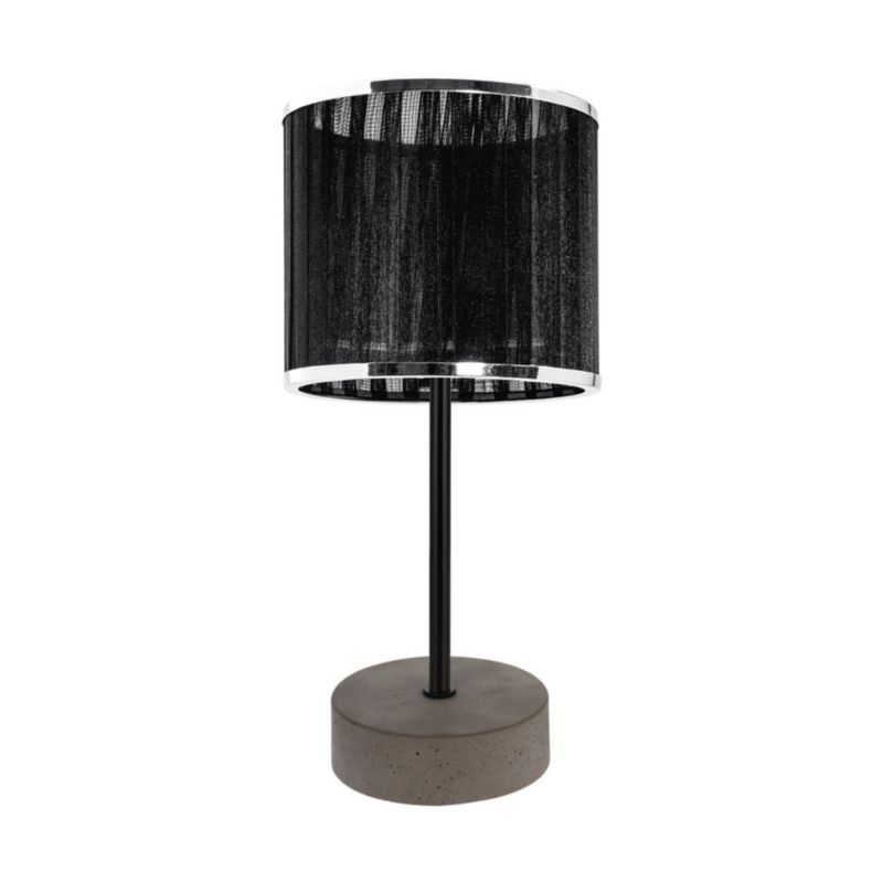 Lampa Stołowa SPOT Light  1xE14 25W Połączenie Szarego Betonu i Czarno Chromowanej Tkaniny, Polski Producent, 1szt.