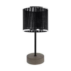 Lampa Stołowa SPOT Light  1xE14 25W Połączenie Szarego Betonu i Czarno Chromowanej Tkaniny, Polski Producent, 1szt.