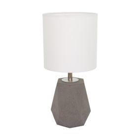 Lampa Stołowa SPOT Light  1xE27 25W Eleganckie Połączenie Szarego betonu z Białą Tkaniną, Polski Producent, 1szt.