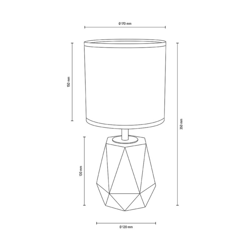 Lampa Stołowa SPOT Light  1xE27 25W Eleganckie Połączenie Szarego betonu z Białą Tkaniną, Polski Producent, 1szt.