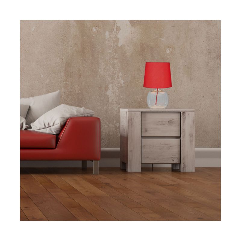 Lampa Stołowa SPOT Light  1xE27 40W Wyrazista Czerwień oraz Przezroczysta Szklana Podstawa,Polski Producent, 1 szt.