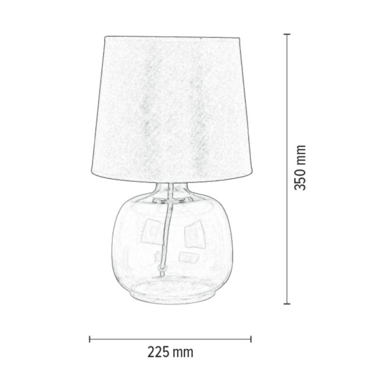 Lampa Stołowa SPOT Light  1xE27 40W Wyrazista Czerwień oraz Przezroczysta Szklana Podstawa,Polski Producent, 1 szt.