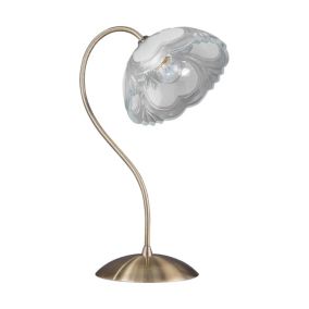 Lampa Stołowa SPOT Light 1xE27 60W Połączenie Subtelnej Patynowej Podstawy z Białym kloszem, Polski Producent 1szt.