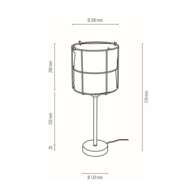 Lampa Stołowa SPOT Light 1xE27 Max.15W LED Klasyczne Połączenie Czerni i Beżowego Lnu, Polski Producent, 1 szt.