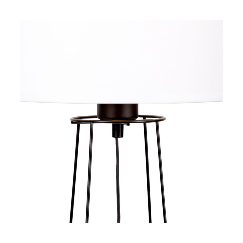 Lampa Stołowa SPOT Light  1xE27 Max.25W Elegancka Czerń w Połączeniu z Białą Tkaniną, Polski Producent, 1 szt.