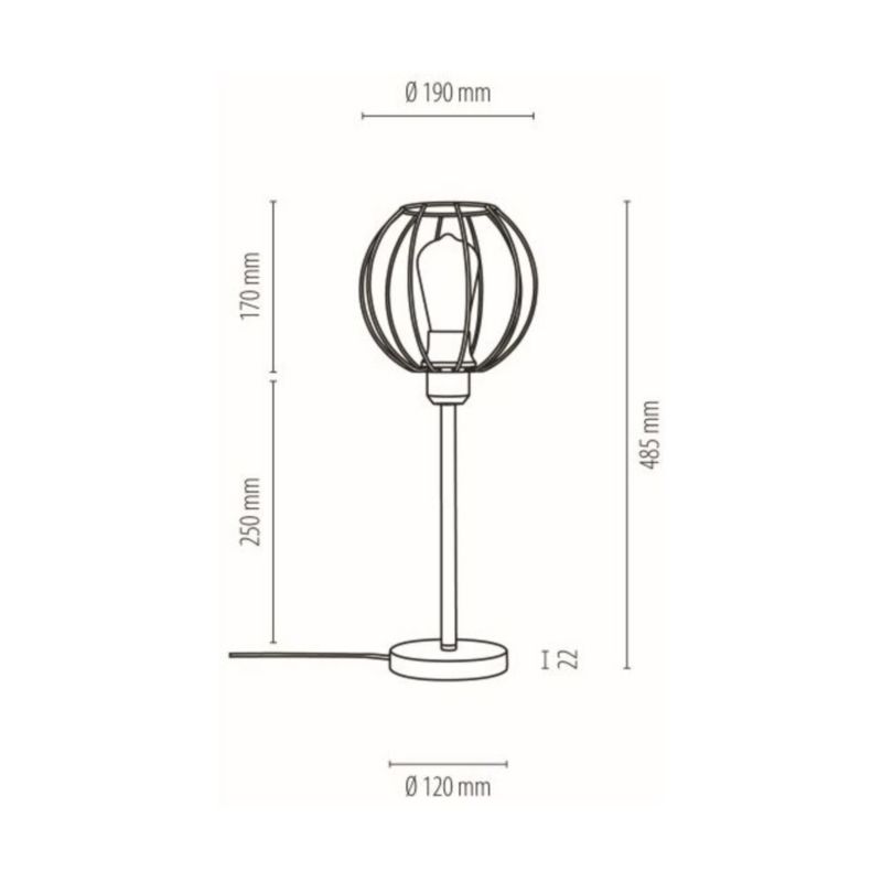 Lampa Stołowa SPOT Light 1xE27 Max.25W Klasyczna Kompozycja Eleganckiej Czerni, Polski Producent, 1 szt.