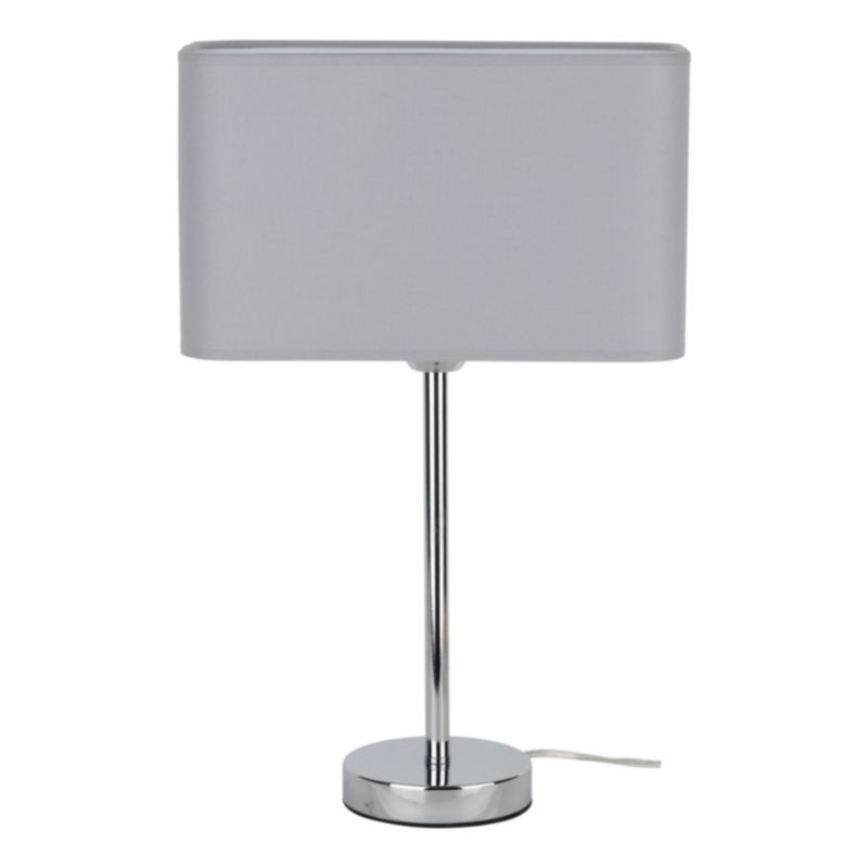 Lampa Stołowa SPOT Light 1xE27 Max.25W Klasyczne Połączenie Chromu i Szarego Abażuru, Polski Producent, 1 szt.