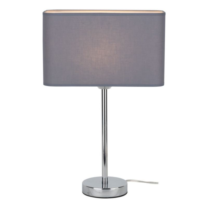 Lampa Stołowa SPOT Light 1xE27 Max.25W Klasyczne Połączenie Chromu i Szarego Abażuru, Polski Producent, 1 szt.