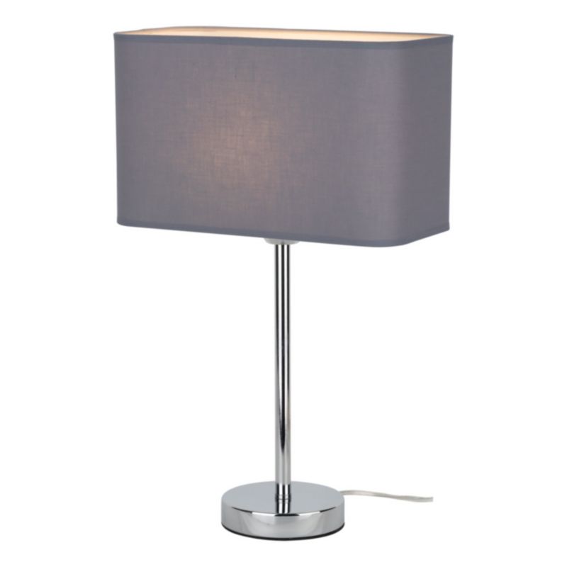 Lampa Stołowa SPOT Light 1xE27 Max.25W Klasyczne Połączenie Chromu i Szarego Abażuru, Polski Producent, 1 szt.