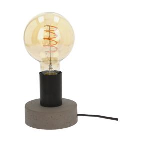 Lampa Stołowa SPOT Light  1xE27 Max.25W Połączenie Szarego Betonu z Detalami Czerni, Polski Producent, 1 szt.