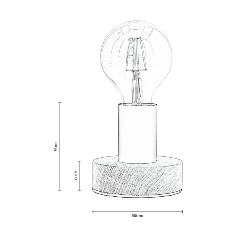 Lampa Stołowa SPOT Light  1xE27 Max.25W Połączenie Szarego Betonu z Detalami Czerni, Polski Producent, 1 szt.
