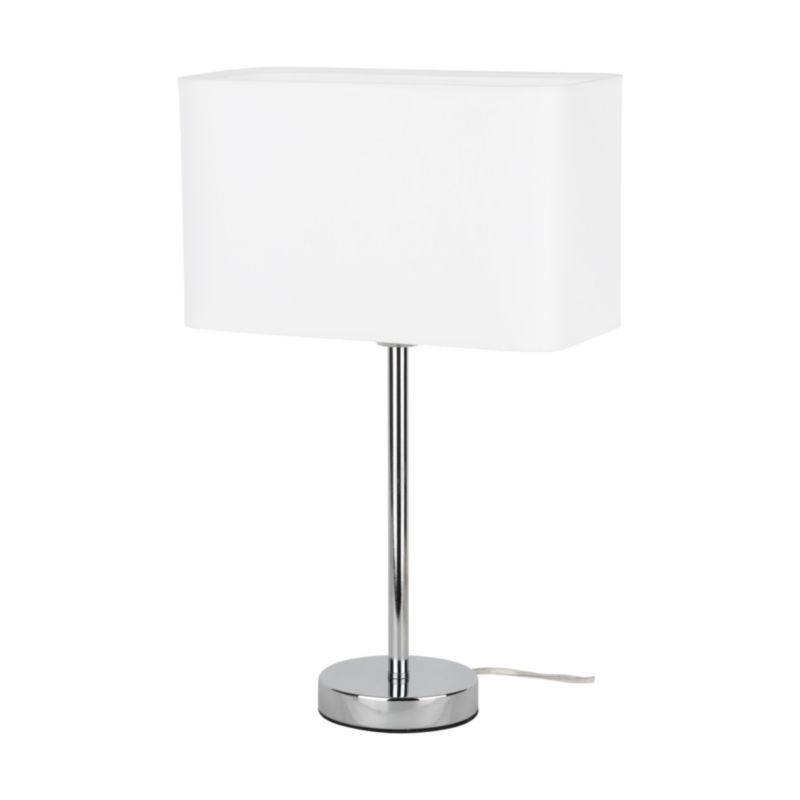 Lampa Stołowa SPOT Light 1xE27 Max.25W Subtelne Połączenie Chromu z Białym Abażurem, Polski Producent, 1 szt.