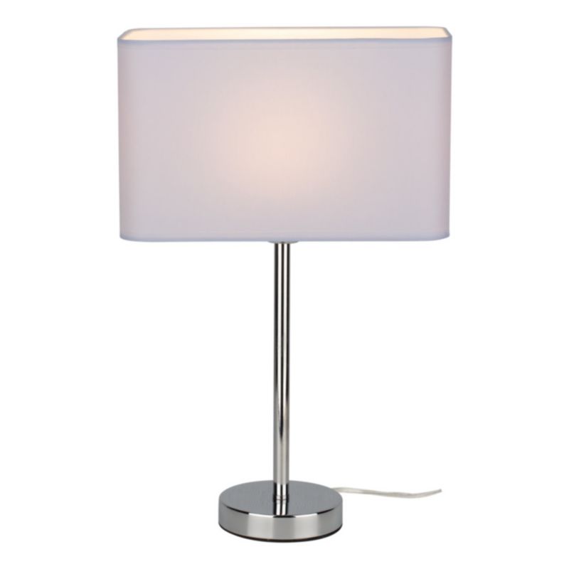 Lampa Stołowa SPOT Light 1xE27 Max.25W Subtelne Połączenie Chromu z Białym Abażurem, Polski Producent, 1 szt.