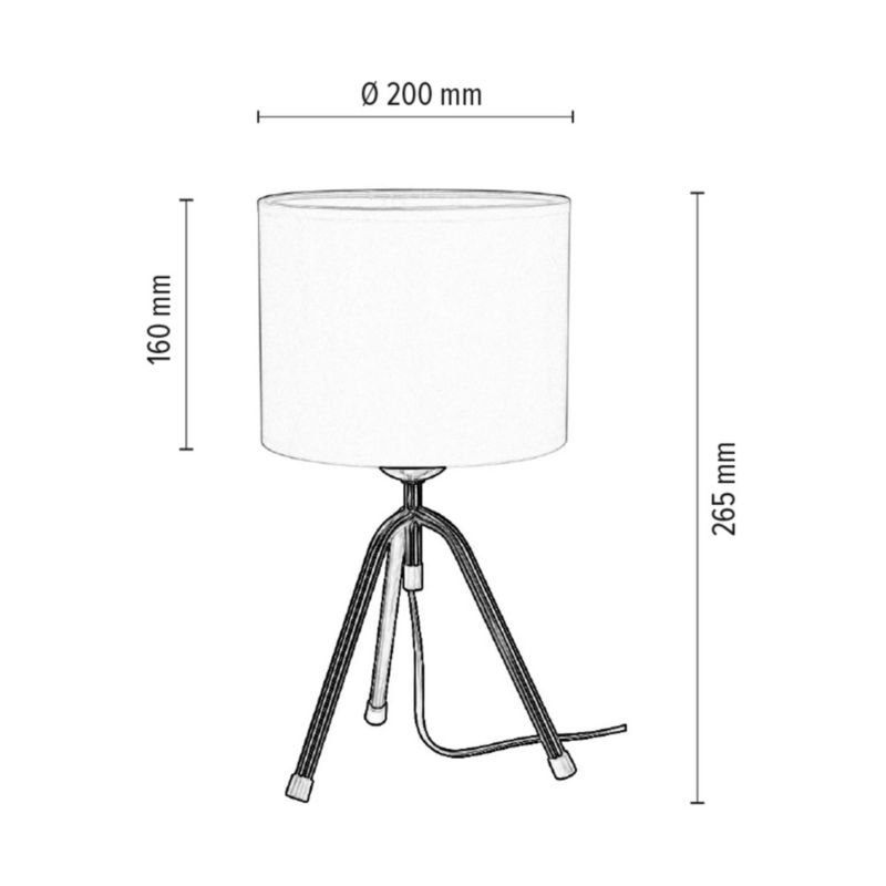 Lampa Stołowa SPOT Light  1xE27 Max.40W Klasyczne Połączenie Satyny z Jasnoszarą Tkaniną, Polski Producent, 1 szt.