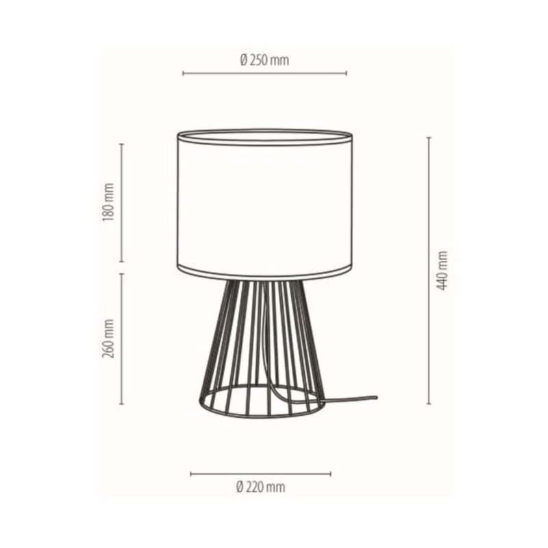 Lampa Stołowa SPOT Light 1xE27 Max.40W Połączenie Czarnej Podstawy z Czarnym Abażurem, Polski Producent, 1 szt.