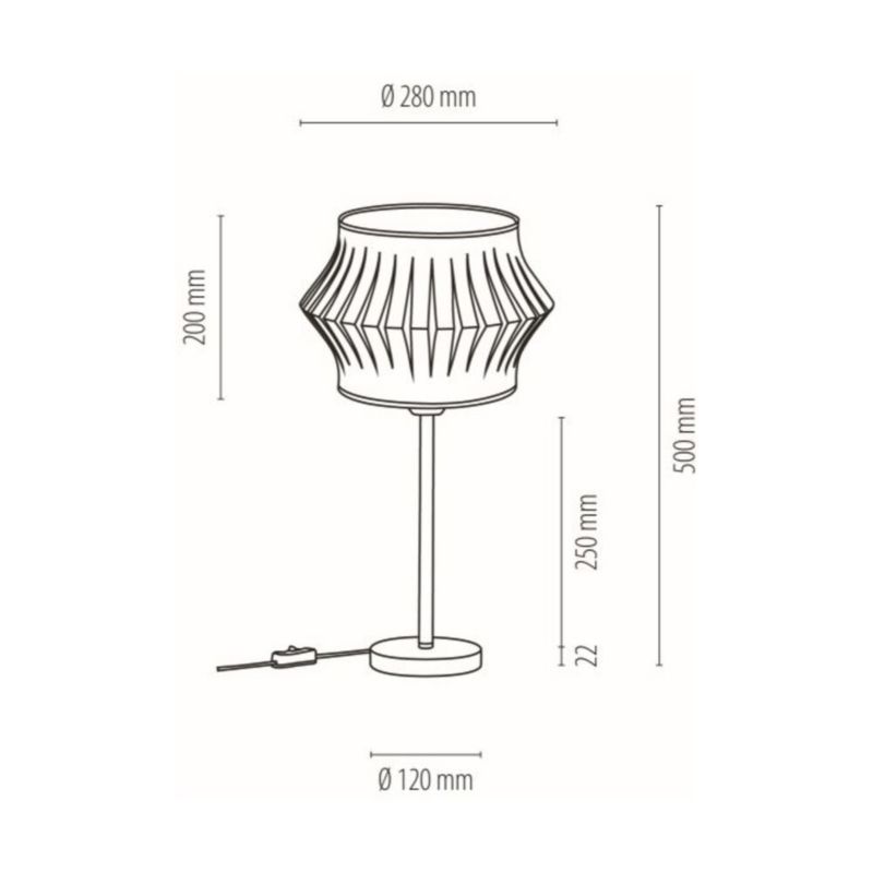 Lampa Stołowa SPOT Light 1xE27 Max.40W Połączenie Czarnej Podstawy z Szarym Abażurem, Polski Producent, 1 szt.