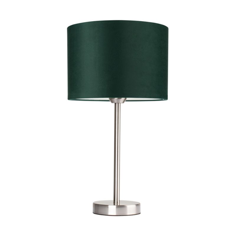 Lampa Stołowa SPOT Light 1xE27 Max.40W Satyna w Połączeniu z Zieloną Tkaniną, Polski Producent, 1 szt.