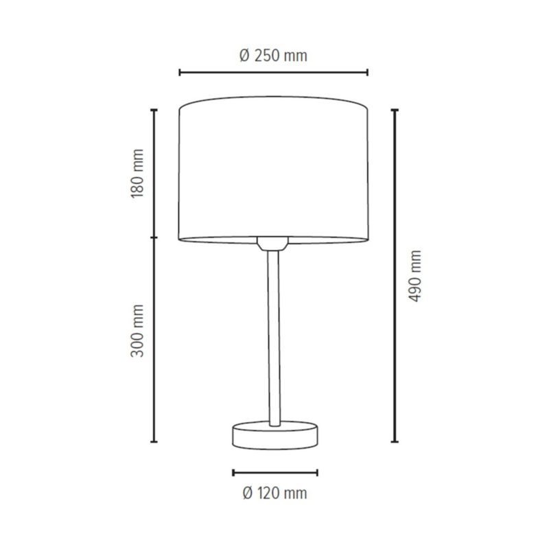 Lampa Stołowa SPOT Light 1xE27 Max.40W Satyna w Połączeniu z Zieloną Tkaniną, Polski Producent, 1 szt.