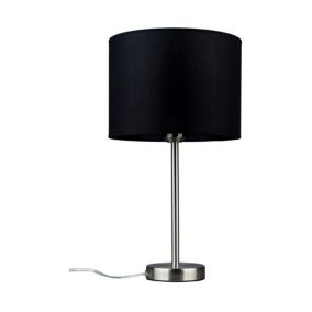 Lampa Stołowa SPOT Light  1xE27 Max.40W Subtelna Satyna w Połączeniu z Czarną Tkaniną Polski Producent 1 szt.