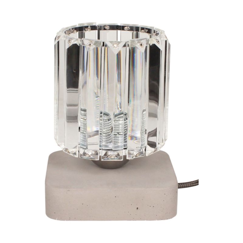 Lampa Stołowa SPOT Light 1xE27 Max.60W Industrialny Szary Beton w Połączeniu z Transparentnym Szkłem, 1 szt.