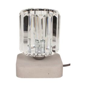 Lampa Stołowa SPOT Light 1xE27 Max.60W Industrialny Szary Beton w Połączeniu z Transparentnym Szkłem, 1 szt.