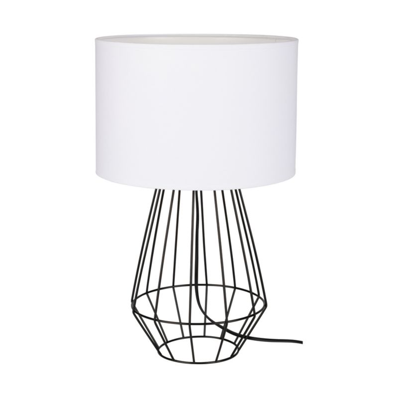 Lampa Stołowa SPOT Light 1xE27 Max.60W Kompozycja Czarnej Podstawy z Białym Abażurem, Polski Producent, 1 szt.