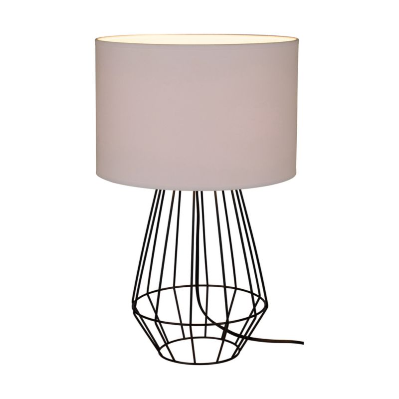 Lampa Stołowa SPOT Light 1xE27 Max.60W Kompozycja Czarnej Podstawy z Białym Abażurem, Polski Producent, 1 szt.