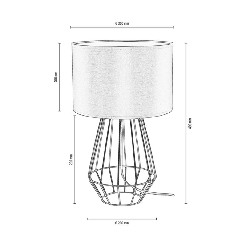 Lampa Stołowa SPOT Light 1xE27 Max.60W Kompozycja Czarnej Podstawy z Białym Abażurem, Polski Producent, 1 szt.