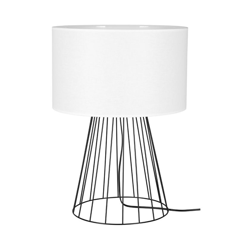 Lampa Stołowa SPOT Light 1xE27 Max.60W Kompozycja Czerni z Białym Abażurem, Polski Producent, 1 szt.