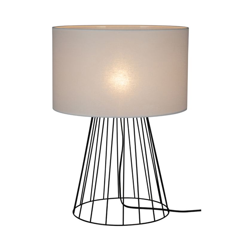 Lampa Stołowa SPOT Light 1xE27 Max.60W Kompozycja Czerni z Białym Abażurem, Polski Producent, 1 szt.