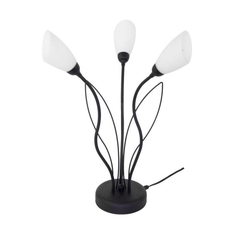 Lampa Stołowa SPOT Light  3xG9 Max.6W LED Subtelne Połączenie Czerni z Białym Szkłem, Polski Producent, 1 szt.