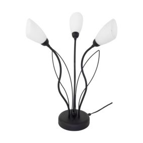 Lampa Stołowa SPOT Light  3xG9 Max.6W LED Subtelne Połączenie Czerni z Białym Szkłem, Polski Producent, 1 szt.