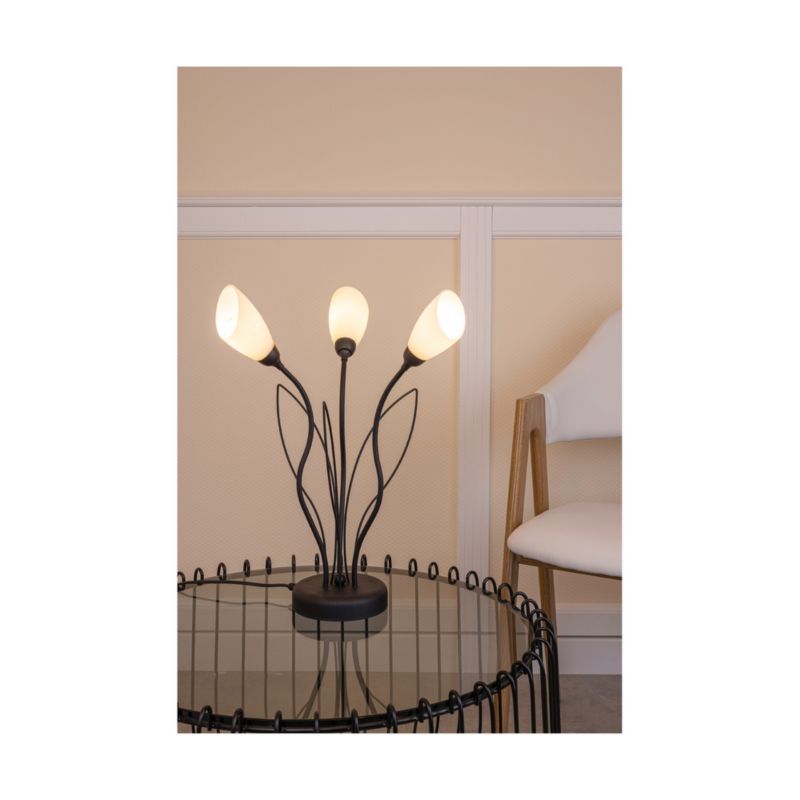 Lampa Stołowa SPOT Light  3xG9 Max.6W LED Subtelne Połączenie Czerni z Białym Szkłem, Polski Producent, 1 szt.