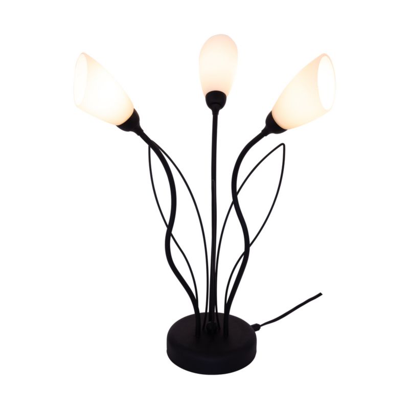 Lampa Stołowa SPOT Light  3xG9 Max.6W LED Subtelne Połączenie Czerni z Białym Szkłem, Polski Producent, 1 szt.