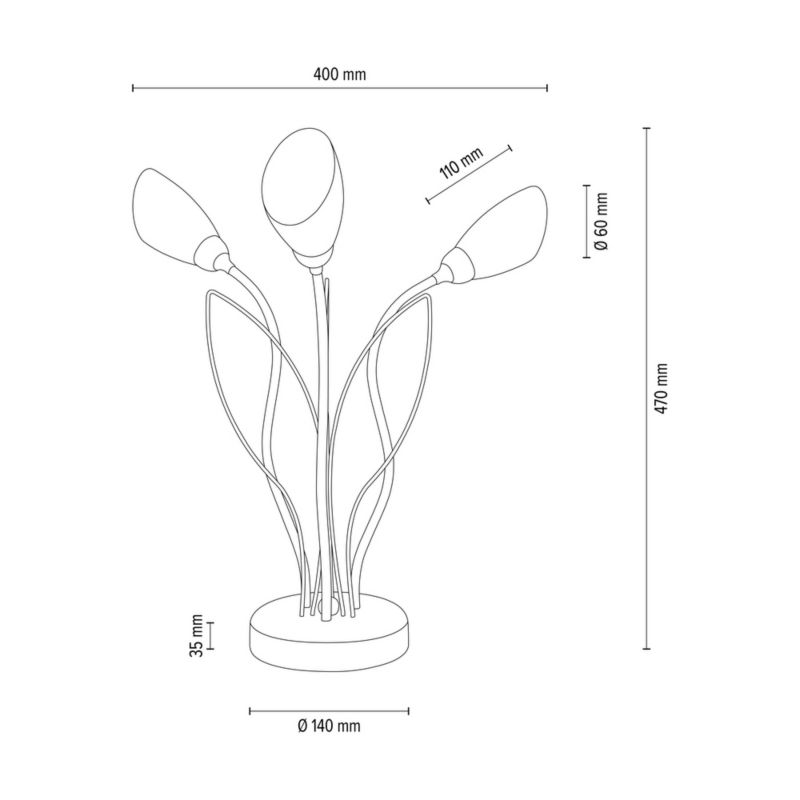 Lampa Stołowa SPOT Light  3xG9 Max.6W LED Subtelne Połączenie Czerni z Białym Szkłem, Polski Producent, 1 szt.