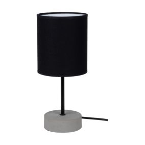 Lampa Stołowa SPOT Light  4xE27 Max.25W Połączenie Szarego Betonu z Czarną Tkaniną, Polski Producent, 1szt.