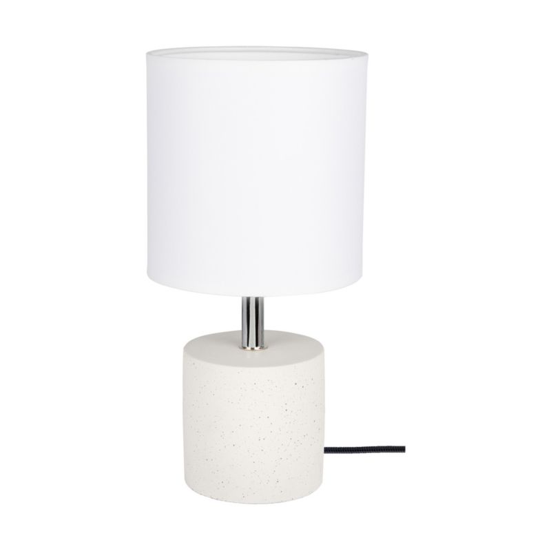 Lampa Stołowa SPOT Light  Round 1xE27 Max.25W Połączenie Białego Betonu z Białą Tkaniną, Polski Producent, 1 szt.