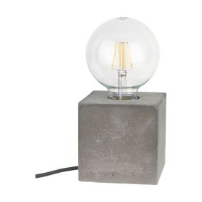 Lampa Stołowa SPOT Light  Square 1xE27 Max.25W Minimalistyczny Szary Beton, Polski Producent, 1szt.